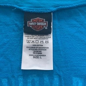 Turquoise Harley Davidson long sleeve shirt